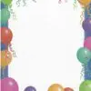Colorful balloons on blue border template