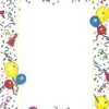 Colorful balloons and confetti border template