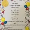 Certificate with colorful balloons and confetti design