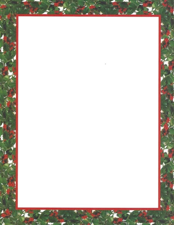Christmas holly border template