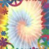 Colorful peace symbols and flowers design template