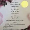 Certificate with purple flowers design