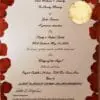 Certificate with red rose petals design